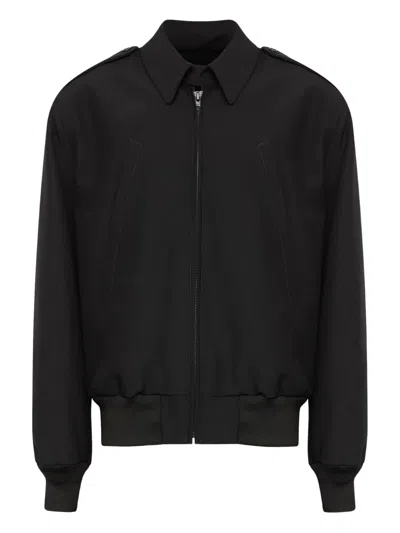 Mm6 Maison Margiela Collared Wool Jacket In Black
