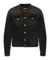 Mm6 Maison Margiela Gray Collarless Denim Jacket In Gray