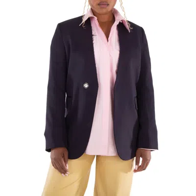 Mm6 Maison Margiela Collarless Jacket In Black