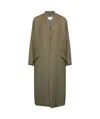 Mm6 Maison Margiela Collarless Single-breasted Jacket In Green