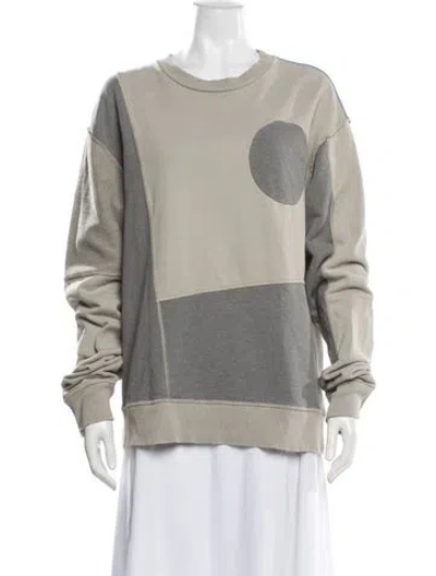 Pre-owned Mm6 Maison Margiela Colorblock Pattern Crew Neck Sweatshirt In Gray