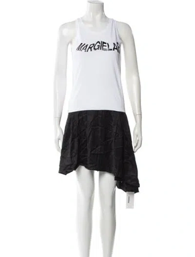 Pre-owned Mm6 Maison Margiela Colorblock Pattern Knee-length Dress W/ Tags In Black