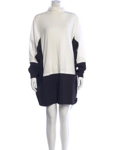 Pre-owned Mm6 Maison Margiela Colorblock Pattern Mini Dress In Blue
