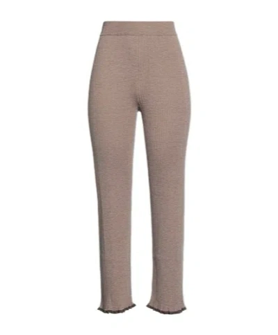Mm6 Maison Margiela Colorful Knitted Flared Trousers In Brown
