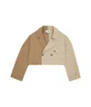 Mm6 Maison Margiela Colour-block Cropped Jacket In Nude
