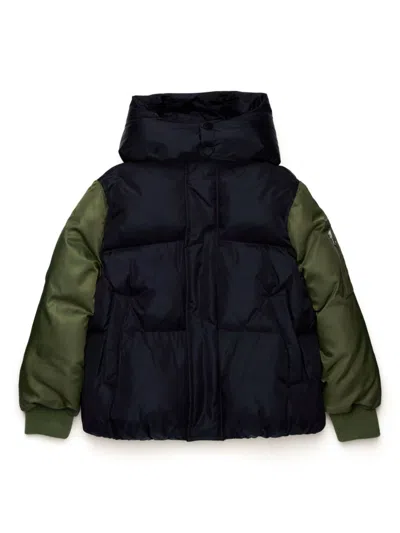 Mm6 Maison Margiela Colour-block Quilted Puffer Jacket In Black