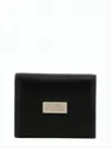 Mm6 Maison Margiela Compact Bifold Wallet In Smooth Calf Leather In Black