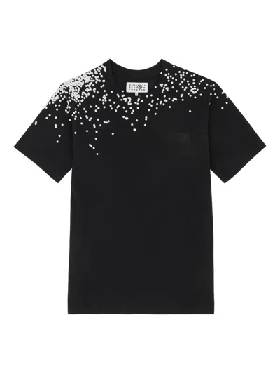 Mm6 Maison Margiela Confetti-print T-shirt In Black