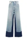 Mm6 Maison Margiela Flared Color-block Jeans In Blue