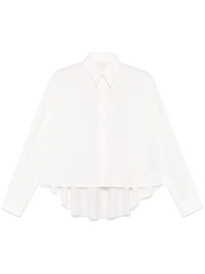 Mm6 Maison Margiela Contrast-panel Shirt In White