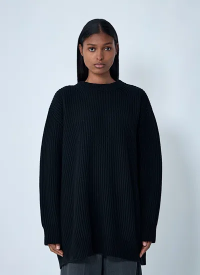 Mm6 Maison Margiela Contrast Panel Sweater In Black