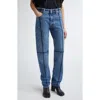 Mm6 Maison Margiela Cotton Jeans With Black Straps In Blue