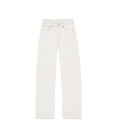 Mm6 Maison Margiela Contrast-stitched Jeans In White