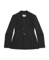 Mm6 Maison Margiela Contrast-stitching Single-breasted Blazer In Black
