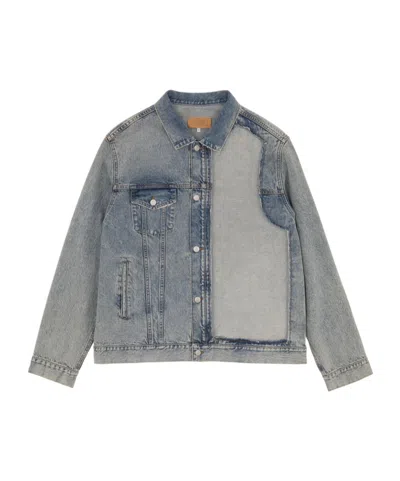Mm6 Maison Margiela Contrasting Denim Jacket In Gray
