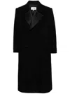 Mm6 Maison Margiela Contrasting Lapels Double-breasted Coat In Black