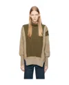 Mm6 Maison Margiela Green Patchwork Turtleneck In Nude