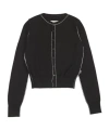 Mm6 Maison Margiela Contrasting Raised-seam Cardigan In Black