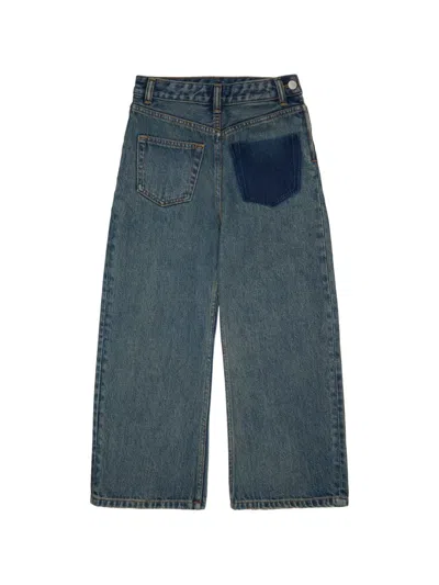 Mm6 Maison Margiela Kids' Contrasting-pocket Jeans In Blue