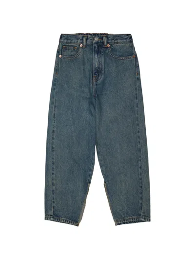 Mm6 Maison Margiela Kids' Contrast-stitch Jeans In Blue