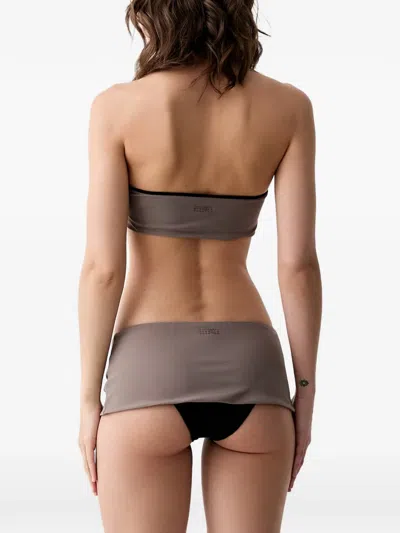 Mm6 Maison Margiela Contrast-trim Bandeau Bikini In Gray