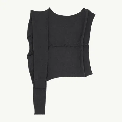 Mm6 Maison Margiela Convertible Sideways Knit Top In Black