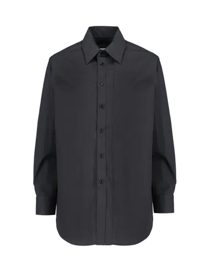 Mm6 Maison Margiela Cotton And Viscose Button-front Shirt In Black