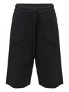 Mm6 Maison Margiela Knee-length Shorts Featuring Elastic Waistband In Black