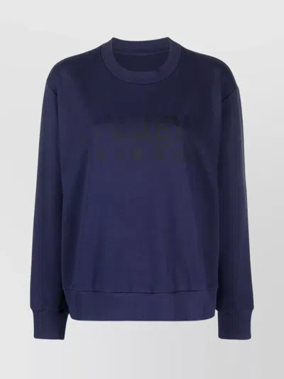 Mm6 Maison Margiela Blue Printed Sweatshirt In 478 Blue