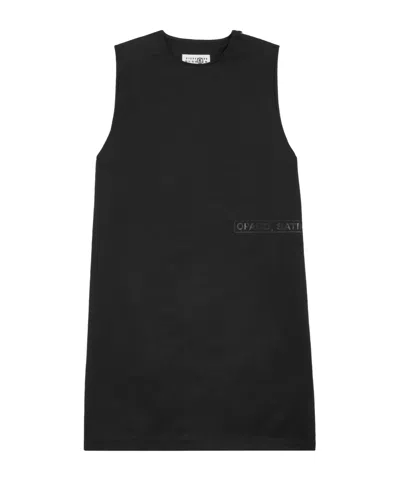 Mm6 Maison Margiela Cotton-blend Long Tank Top In Black