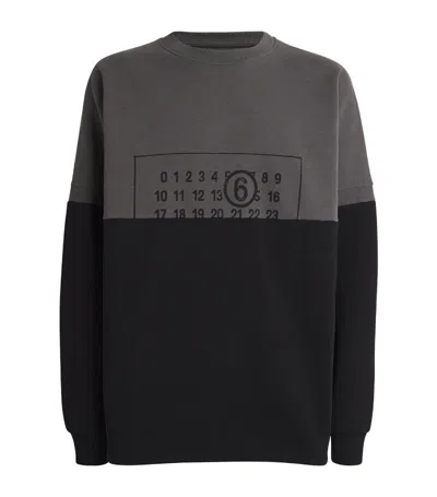 Mm6 Maison Margiela Numbers-motif Crew-neck Sweatshirt In Multicolor