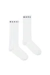 Mm6 Maison Margiela Logo-intarsia Ribbed Socks In White