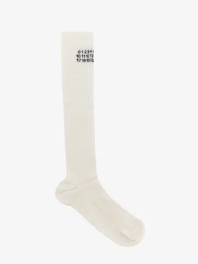 Mm6 Maison Margiela Cotton Blend Socks In White