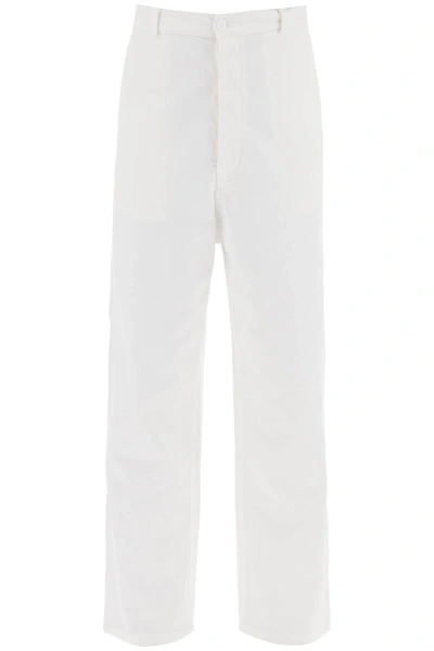 Mm6 Maison Margiela Cotton Bull Trousers In Eight Words In White