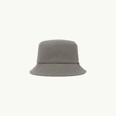 Mm6 Maison Margiela Cotton Canvas Bucket Hat In Gray