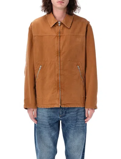 Mm6 Maison Margiela Mm6 By Maison Margiela Tobacco Cotton Canvas Jacket With Distressed Finish In Brown