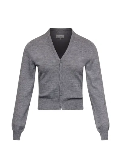 Mm6 Maison Margiela Cotton Cardigan In Gray