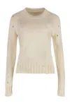 Mm6 Maison Margiela Cotton Crew-neck Sweater In Neutral