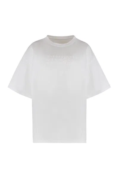 Mm6 Maison Margiela Cotton Crew-neck T-shirt In White