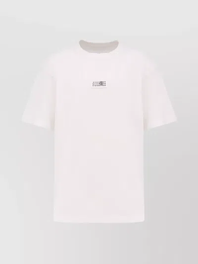 Mm6 Maison Margiela Cotton Crew-neck T-shirt With Numeric Signature Patch In White