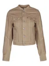 Mm6 Maison Margiela Woman Denim Outerwear Light Brown Size 8 Cotton