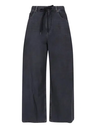 Mm6 Maison Margiela Cotton Denim Jeans With Pocket Lining In Black