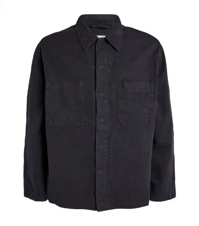 Mm6 Maison Margiela Cotton Distressed Overshirt In Blue