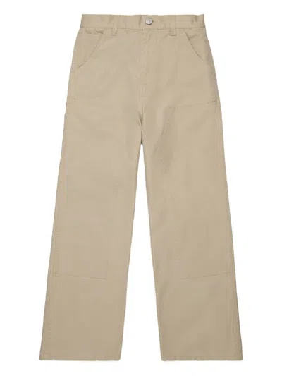Mm6 Maison Margiela Kids' Cotton Five-pockets Trousers In Brown