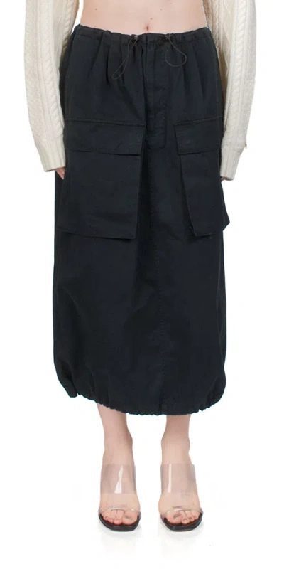 Mm6 Maison Margiela Cotton Gabardine Midi Skirt