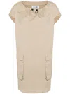 Mm6 Maison Margiela Cotton Poplin Mini Dress In Beige