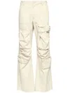 Mm6 Maison Margiela Cotton Gabardine-wave Cargo Trousers In Neutrals