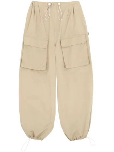 Mm6 Maison Margiela Cotton Gabardine Wide-leg Trousers In Beige