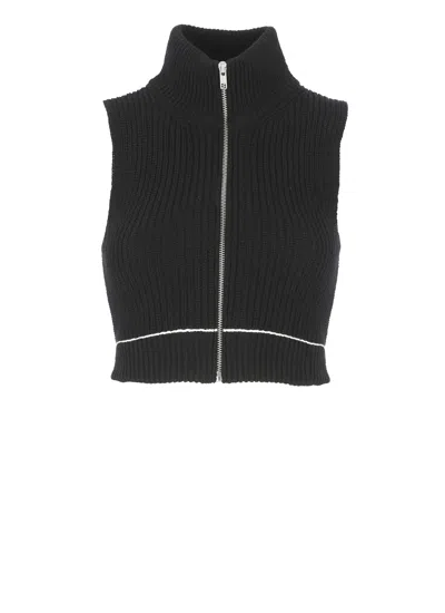 Mm6 Maison Margiela Cotton Gilet In Black