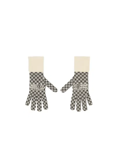 Mm6 Maison Margiela Cotton Gloves In White